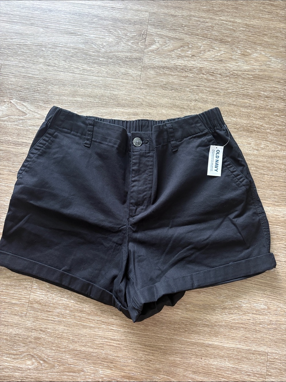 NWT Old Navy Black Women's High Rise OG Chino Pull up Shorts